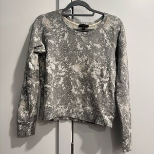 J. Crew Gray and Cream Splatter Sweatshirt